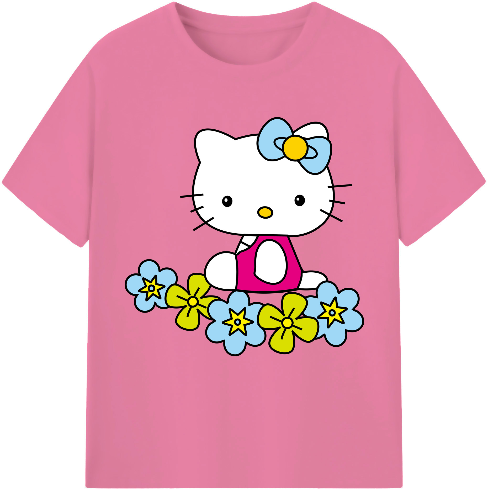 （画像用） Hello Kitty ハローキティ 綿100％半袖Tシャツ（フロントプリント）